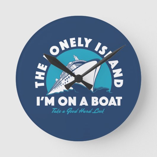 Die einsame Insel - schauen Sie mal rein Runde Wanduhr (Vorderseite)