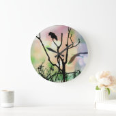 Die einsame Krähen-Wanduhr Große Wanduhr (Zuhause)