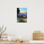 Die einsame Schönheit des Kirschblossoms Poster (Küche)