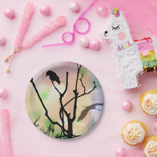 Die einsamen Crow Paper-Teller Pappteller (Party)