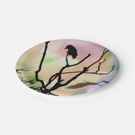 Die einsamen Crow Paper-Teller Pappteller (Schrägansicht)