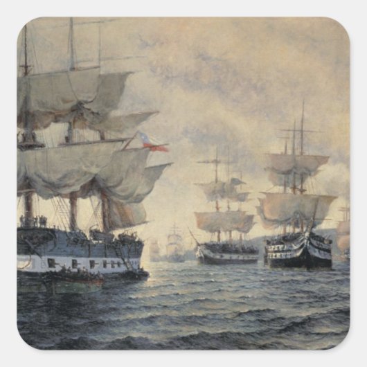 Die Einschiffung der befreienden Expedition Pe Quadratischer Aufkleber (Vorderseite)