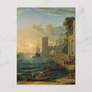 Die Einschiffung der Königin von Sheba Postkarte