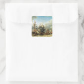 Die Einschiffung von Ruyter und William de Witt Quadratischer Aufkleber (Tasche)
