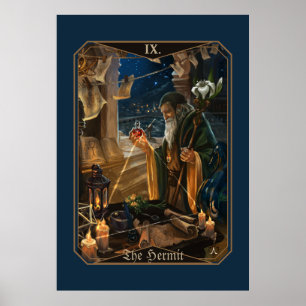 Die Einsiedler-Tarotkarte - Fantasy-Alchemie-Kunst Poster