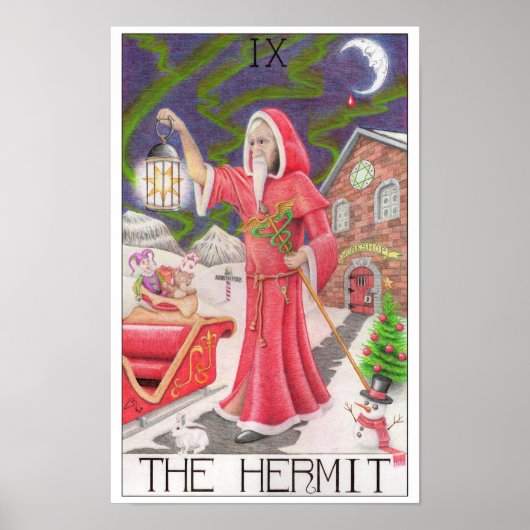 Die Einsiedler-Tarotkarte Poster (Vorne)