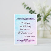 Die Einstellung ist etwas - Positives Zitat Postkarte (Stehend Vorderseite)