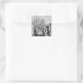 Die Einwohner von Boston Throw Quadratischer Aufkleber (Tasche)