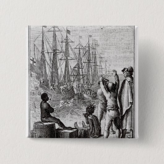 Die Einwohner von Boston-Wurf Button (Vorderseite)