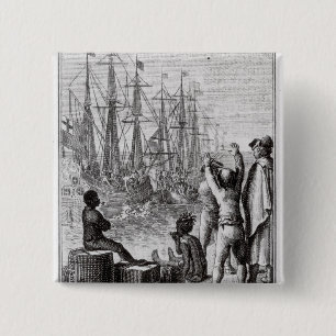 Die Einwohner von Boston-Wurf Button