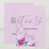 Die Einzigartigkeit der Blume der Wasserfarben des Dankeskarte (Vorne/Hinten)