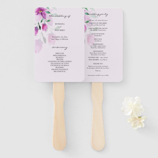 Die Einzigartigkeit der Blume der Wasserfarben des Fächer (Vorne und Hinten)