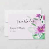 Die Einzigartigkeit der Blume der Wasserfarben des Save The Date (Vorderseite)