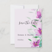 Die Einzigartigkeit der rosa Blume von Lilac Save The Date (Vorderseite)