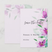 Die Einzigartigkeit der rosa Blume von Lilac Save The Date (Vorne/Hinten)