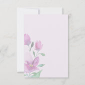 Die Einzigartigkeit der violett-rosa Aquarellkunst RSVP Karte (Rückseite)