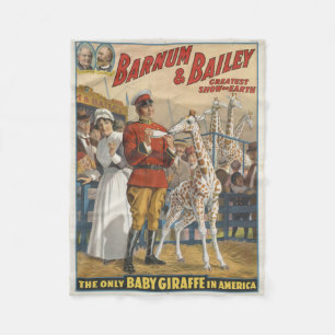 Die einzige Baby-Giraffe im Amerika-Zirkus-Plakat Fleecedecke