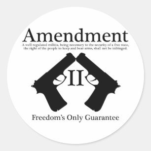 Die einzige Garantie der Freiheit Runder Aufkleber