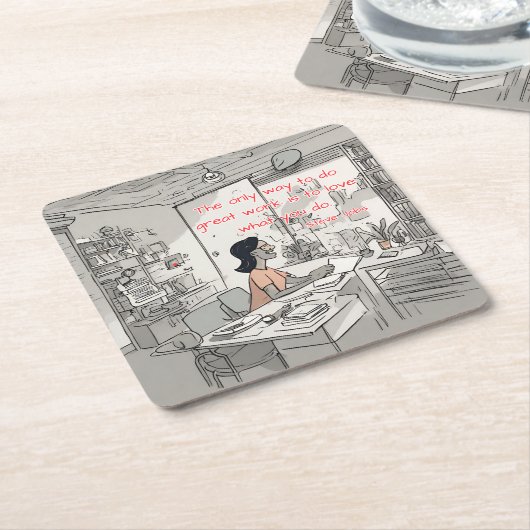 Die einzige Möglichkeit, großartige Arbeit zu leis Rechteckiger Pappuntersetzer (angewinkelt)