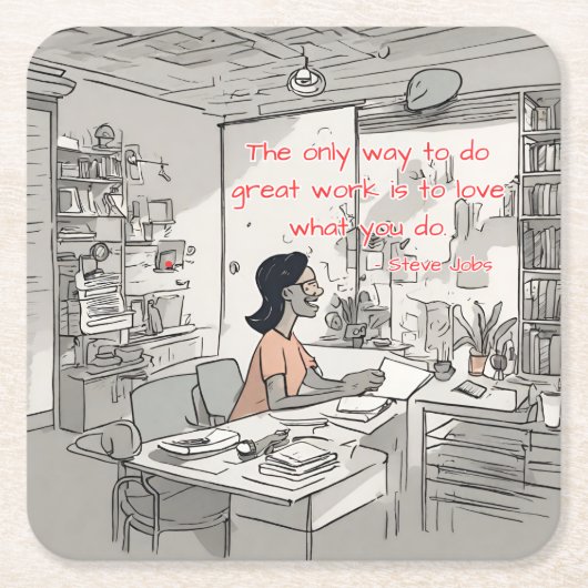 Die einzige Möglichkeit, großartige Arbeit zu leis Rechteckiger Pappuntersetzer (Vorderseite)