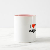 Die einzige Weise ist Liebe Essex I meine Vajazzle Zweifarbige Tasse (Mittel)