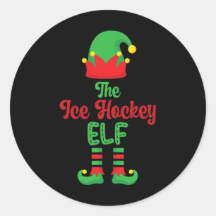 Die Eis-Hockey-Elf-Passende-Familiengruppe Für Fam Runder Aufkleber