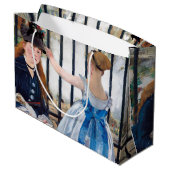 Die Eisenbahn, Edouard Manet große Geschenktasche Geschenktüte (Rückseite Schrägansicht)