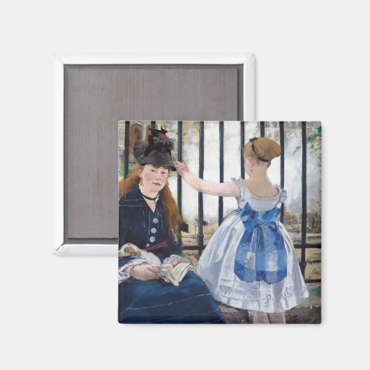 Die Eisenbahn, Edouard Manet Magnet (Vorderseite/Rückseite)