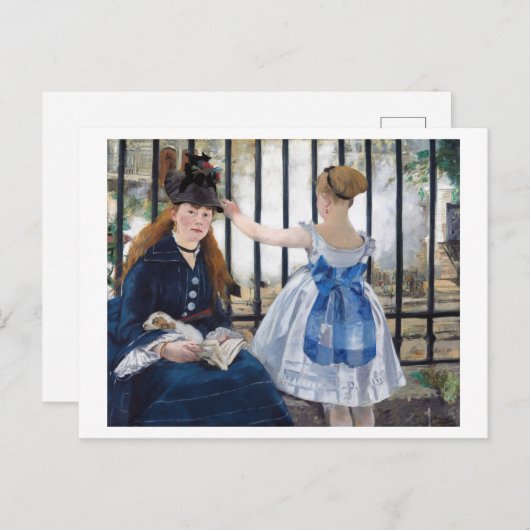 Die Eisenbahn, Edouard Manet Postkarte (Vorne/Hinten)