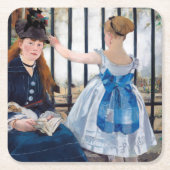 Die Eisenbahn, Edouard Manet Rechteckiger Pappuntersetzer (Vorderseite)