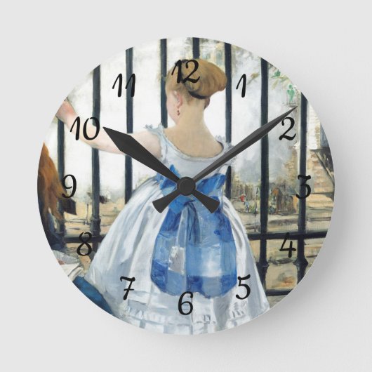 Die Eisenbahn Edouard Manet Runde Wanduhr (Vorderseite)