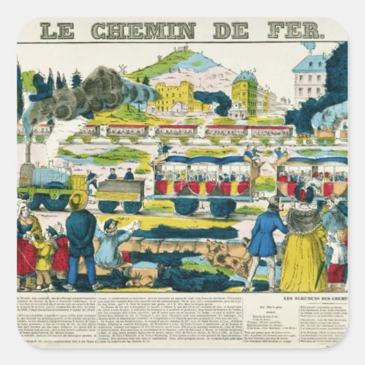 Die Eisenbahn Quadratischer Aufkleber (Vorderseite)
