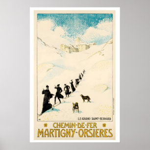 Die Eisenbahn über den Großen St. Bernhard Pass Poster