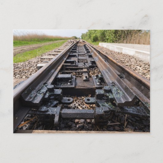 Die Eisenbahn verschwindet in der Ferne Postkarte (Vorderseite)
