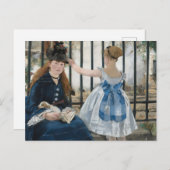 Die Eisenbahn von Eduard Manet, Kunst Postkarte (Vorne/Hinten)