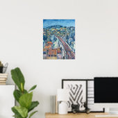 Die Eisenbahnbrücke in Meulen Poster (Heimbüro)
