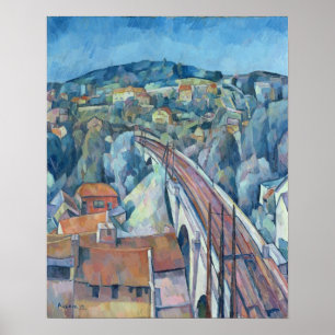 Die Eisenbahnbrücke in Meulen Poster