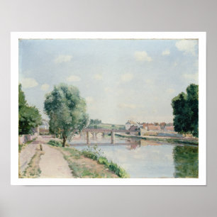 Die Eisenbahnbrücke, Pontoise Poster