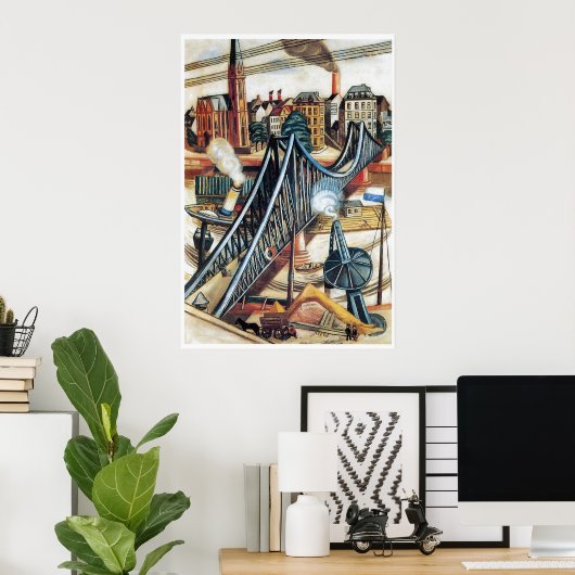 Die Eisenbrücke von Max Beckmann Poster (Heimbüro)
