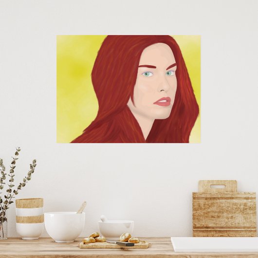 Die Eisprinzessin - Rotes Haar, grüne Augen Poster (Küche)