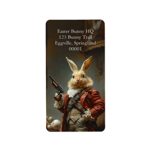 Die Eizelljagd, die Osterhasen-Jagd Adressaufkleber (Vorne)