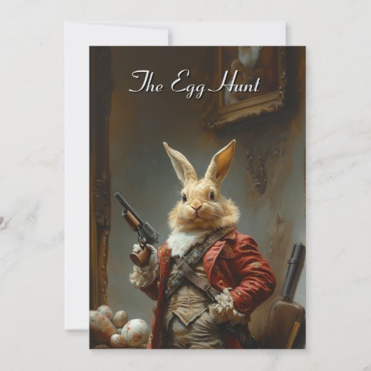 Die Eizelljagd, die Osterhasen-Jagd Feiertagskarte (Vorderseite)