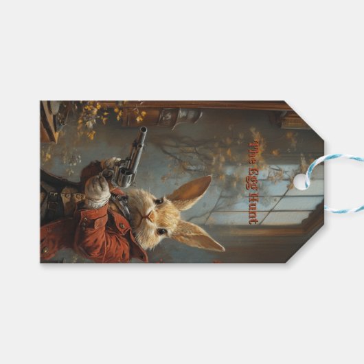 Die Eizelljagd, die Osterhasen-Jagd Geschenkanhänger (Vorderseite (Horizontal))