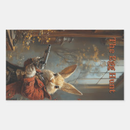 Die Eizelljagd, die Osterhasen-Jagd Rechteckiger Aufkleber