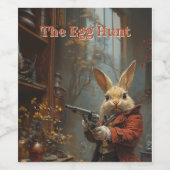Die Eizelljagd, die Osterhasen-Jagd Weinetikett (Einzelnes Label)