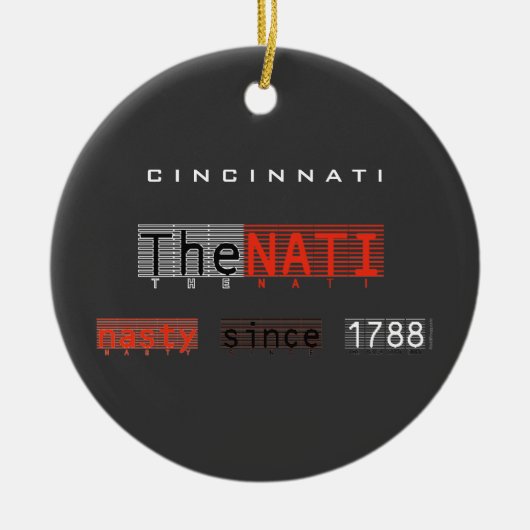 Die eklige NATI (Cincinnati) Verzierung Keramik Ornament (Vorne)
