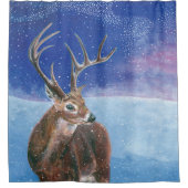 Die elaphische Rote Hirsche und die Winterlandscha Duschvorhang (Vorderseite)
