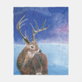 Die elaphische Rote Hirsche und die Winterlandscha Fleecedecke (Vorderseite)