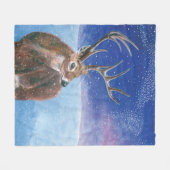 Die elaphische Rote Hirsche und die Winterlandscha Fleecedecke (Vorderseite (Horizontal))