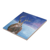 Die elaphische Rote Hirsche und die Winterlandscha Fliese (Seite)